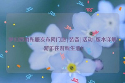 梦幻西游私服发布网门派|装备|活动|版本详解:游乐在游戏生活！