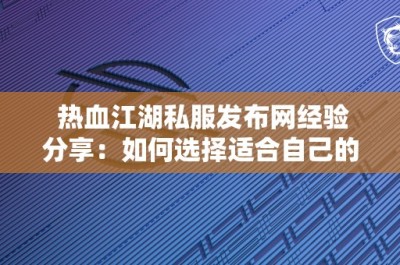 热血江湖私服发布网经验分享：如何选择适合自己的私服