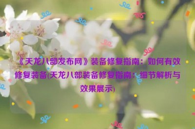 《天龙八部发布网》装备修复指南：如何有效修复装备(天龙八部装备修复指南：细节解析与效果展示)