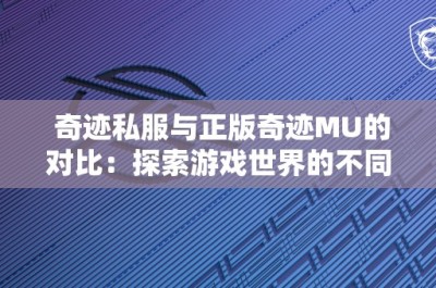 奇迹私服与正版奇迹MU的对比：探索游戏世界的不同之处