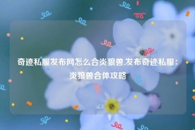 奇迹私服发布网怎么合炎狼兽,发布奇迹私服：炎狼兽合体攻略