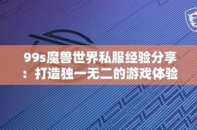 99s魔兽世界私服经验分享：打造独一无二的游戏体验