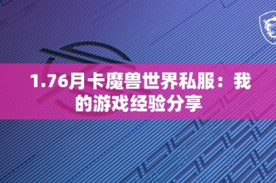 1.76月卡魔兽世界私服：我的游戏经验分享