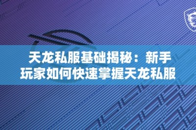 天龙私服基础揭秘：新手玩家如何快速掌握天龙私服，避免常见的陷阱与误区