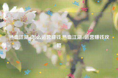 热血江湖sf怎么运营赚钱,热血江湖sf运营赚钱攻略