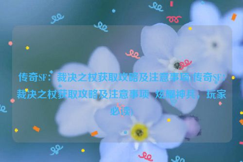 传奇SF：裁决之杖获取攻略及注意事项(传奇SF：裁决之杖获取攻略及注意事项  炫耀神兵，玩家必读)