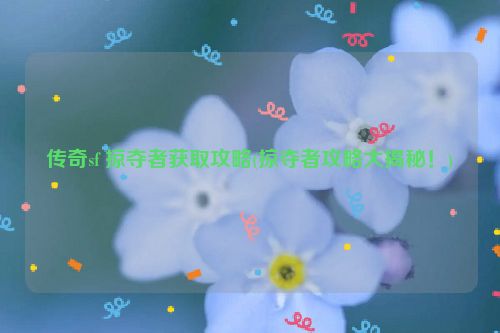 传奇sf 掠夺者获取攻略(掠夺者攻略大揭秘！)